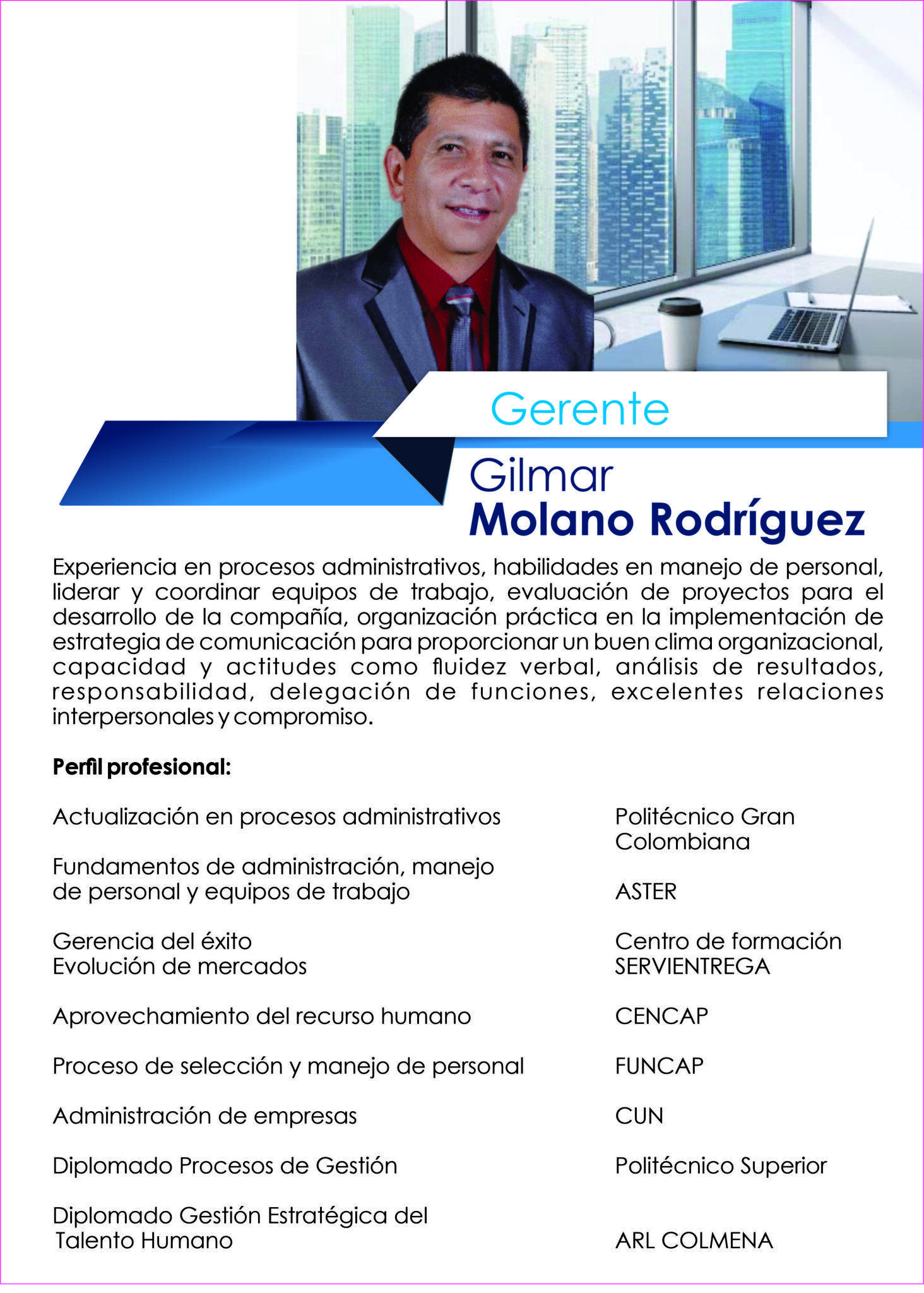 Gerente colegio cooperativo nuevo muzu