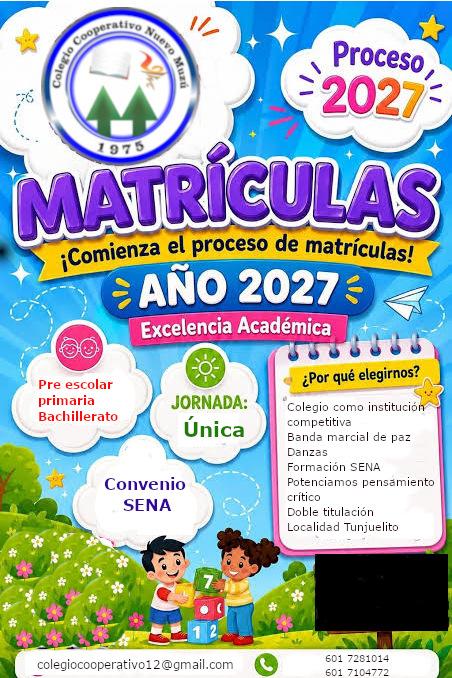 martículas colegio cooperativo nuevo muzú